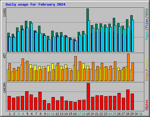 Daily usage for February 2024