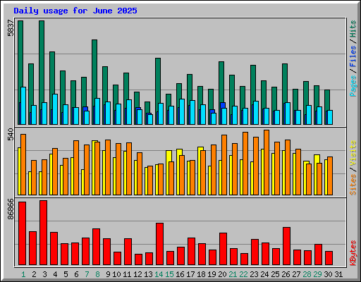 Daily usage for June 2025