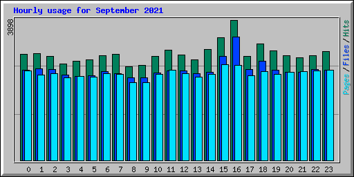 Hourly usage for September 2021