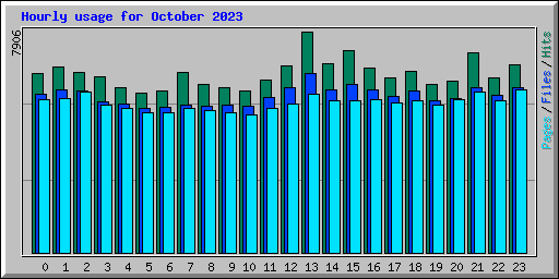 Hourly usage for October 2023